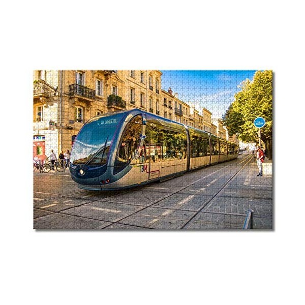 Puzzle Tram France Bordeaux pour adultes et enfants 1000 pièces en bois pour cadeaux, décoration de la maison, souvenirs de v