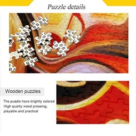 Bigjoke Puzzle de notes de musique dart abstrait 1000 pièces pour adultes en bois Jeu amusant pour adolescents et famille
