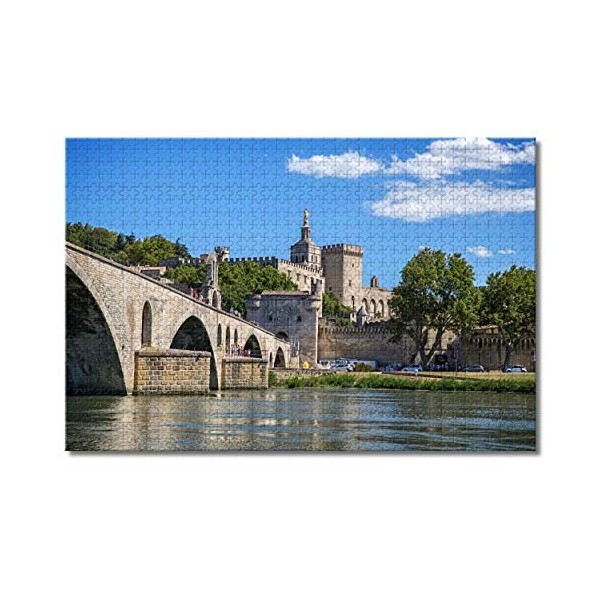 Puzzle France Bridge of Avignon Vaucluse pour adultes et enfants - 1000 pièces - Jeu de puzzle en bois pour cadeaux - Décorat