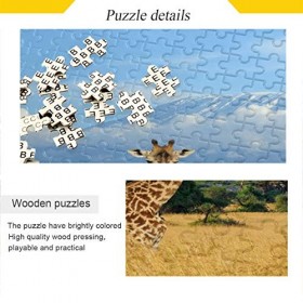 Bigjoke Puzzle en bois 1000 pièces pour adultes Motif girafe africaine Jeu amusant pour adolescents et famille