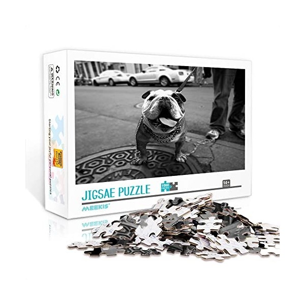 Puzzle adulte 1000 pièces Bulldog puzzle adulte enfant puzzle jeu de défi cadeau adulte puzzle 1000 pièces