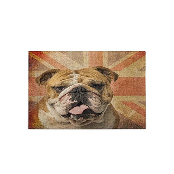 Puzzle de 1000 pièces Bulldog Angleterre Jouet amusant Jeu familial pour décompresser intellectuellement