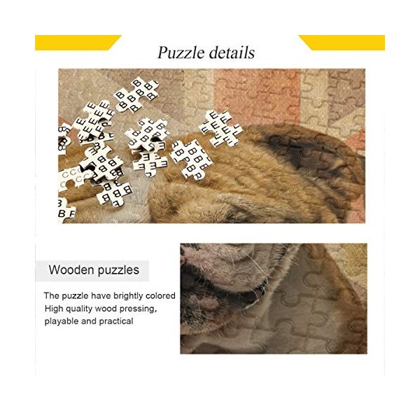 Puzzle de 1000 pièces Bulldog Angleterre Jouet amusant Jeu familial pour décompresser intellectuellement