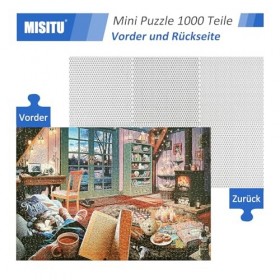 JMbeauuuty Mini puzzle 1000 pièces pour adultes - Lecture - Puzzle portable 38 x 26 cm