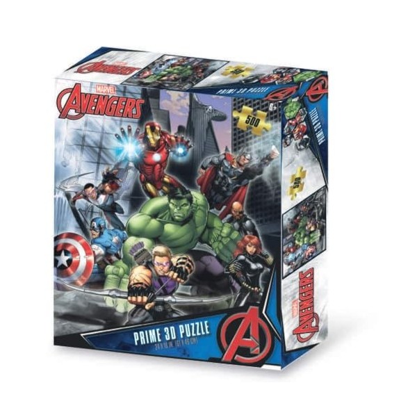 Grandi Giochi Avengers Puzzle lenticulaire Horizontal avec 500 pièces incluses et Emballage avec Effet 3D-PUA03000, PUA03000