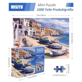 JMbeauuuty Mini puzzle 1000 pièces pour adultes - Plage - Puzzle portable 38 x 26 cm