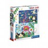 Clementoni-Bugs-2x60 Enfant-boîte de 2 Puzzles 60 pièces -fabriqué en Italie, 5 Ans et Plus, 21618