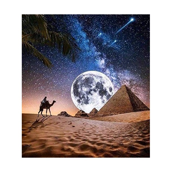 Moonlight Égypte Pyramides Puzzle 1000 pièces pour adultes, adolescents et enfants
