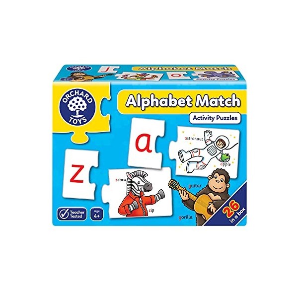 Orchard Toys Alphabet Match Jigsaws, Activity Jigsaw Puzzles, Learn The Alphabet, 26 in a Box, Helps Develop Phonics Skills, 