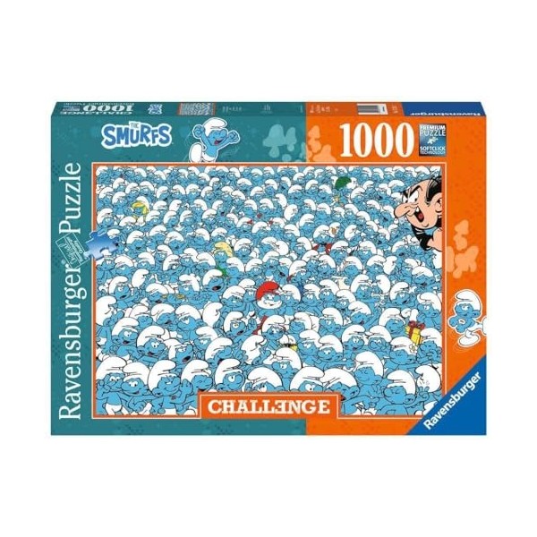 Ravensburger - Puzzle 1000 pièces -Les Schtroumpfs Challenge Puzzle - Adultes et enfants dès 14 ans - Puzzle de qualité sup