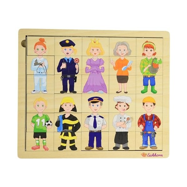 Eichhorn Mix and Match-100005408-Puzzle-30 pièces-26 x 22 cm-FSC-Contreplaqué 100% Vert Citron, 100005408, coloré