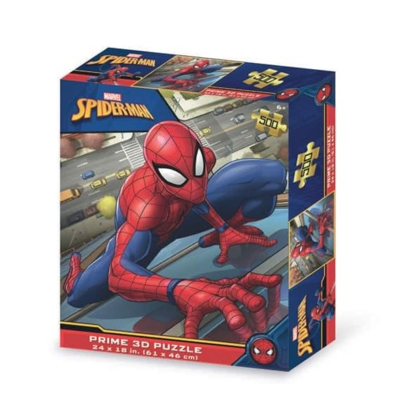 Grandi Giochi Puzzle lenticulaire Horizontal Marvel Spiderman avec 500 pièces incluses et Emballage avec Effet 3D-PUA06000, P
