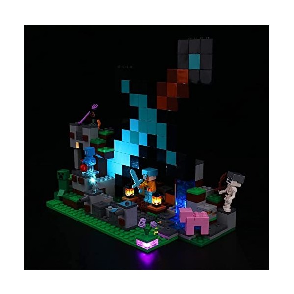 Jeu de lumières LED pour Lego 21244 Minecraft lavant-Poste de lépée, Décoration DIY Kit déclairage pour Minecraft Lego la