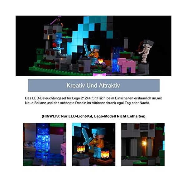 Jeu de lumières LED pour Lego 21244 Minecraft lavant-Poste de lépée, Décoration DIY Kit déclairage pour Minecraft Lego la