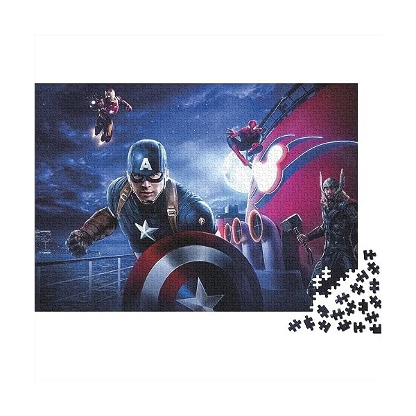 300 Pièces Puzzles Captain America Puzzle pour Adultes Puzzles en Bois Intéressant Réduction du Stress Puzzles pour Famille E