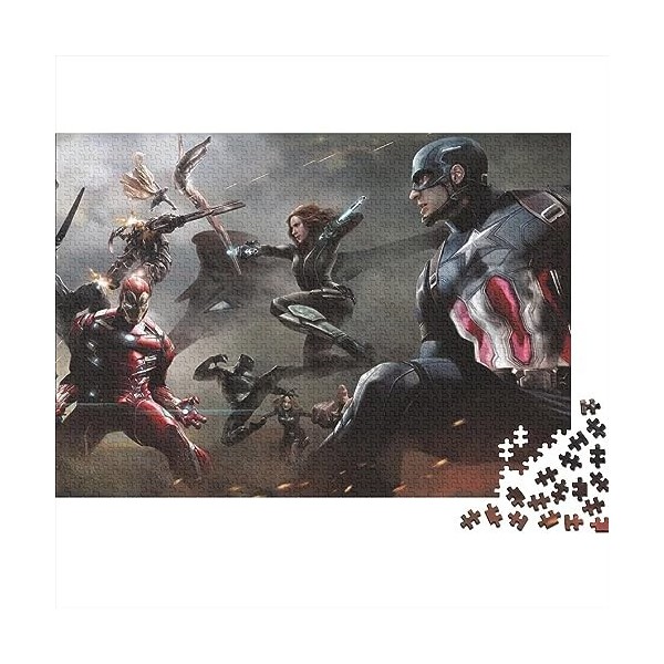 300 Pièces Puzzles Captain America Puzzle pour Adultes Puzzles en Bois Intéressant Réduction du Stress Puzzles pour Famille E