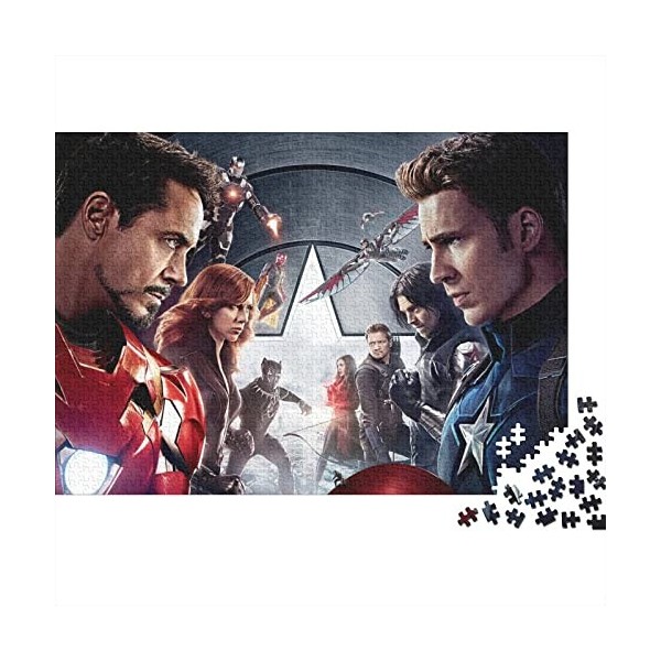 300 Pièces Puzzles Captain America Puzzle pour Adultes Puzzles en Bois Intéressant Réduction du Stress Puzzles pour Famille E