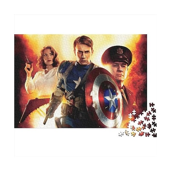 300 Pièces Puzzles Captain America Puzzle pour Adultes Puzzles en Bois Intéressant Réduction du Stress Puzzles pour Famille E