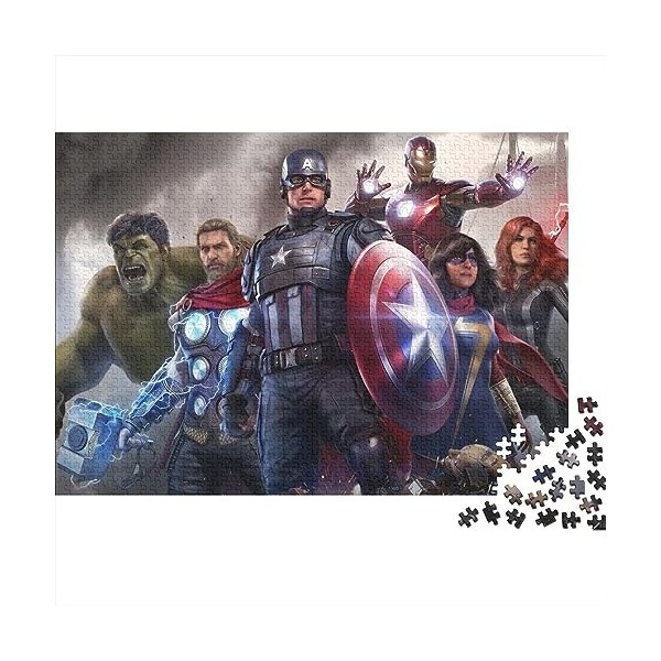 300 Pièces Puzzles Captain America Puzzle pour Adultes Puzzles en Bois Intéressant Réduction du Stress Puzzles pour Famille E