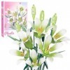 SDXFUWA 2695 Fleur de Lys, Fleurs Artificielles dintérieur, Ensembles de Construction de Collection Botanique, Kits de Jouet