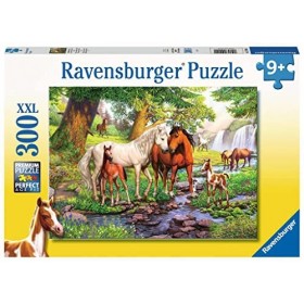 Ravensburger- Chevaux Sauvages sur la rivière Puzzle de 300 pièces, 12904, Jaune