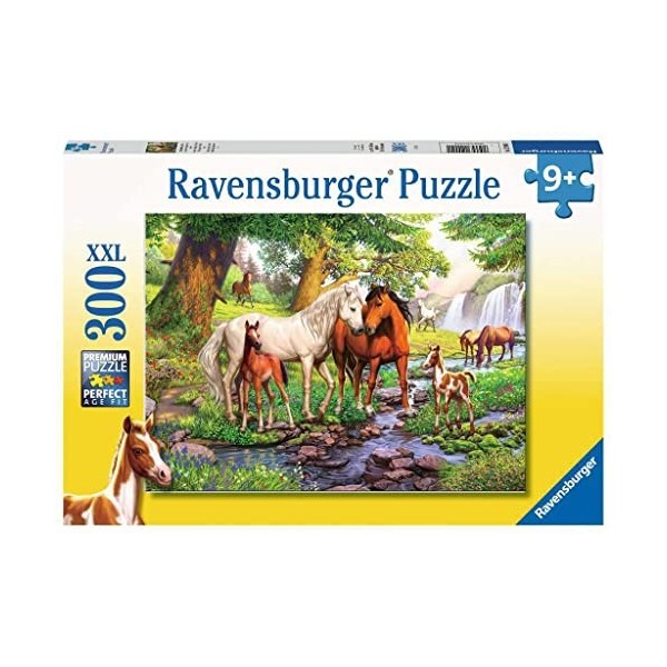 Ravensburger- Chevaux Sauvages sur la rivière Puzzle de 300 pièces, 12904, Jaune
