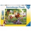 Ravensburger- Chevaux Sauvages sur la rivière Puzzle de 300 pièces, 12904, Jaune