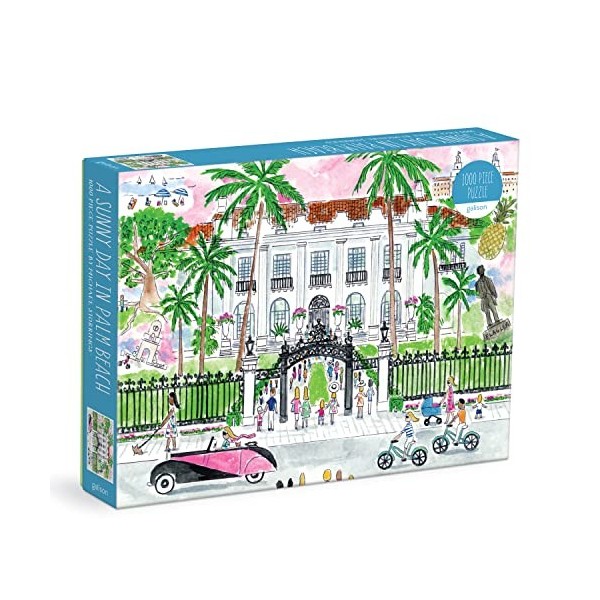 Galison 9780735373952 Michael Storrings A Sunny Day in Palm Beach 1000 Piece Puzzle