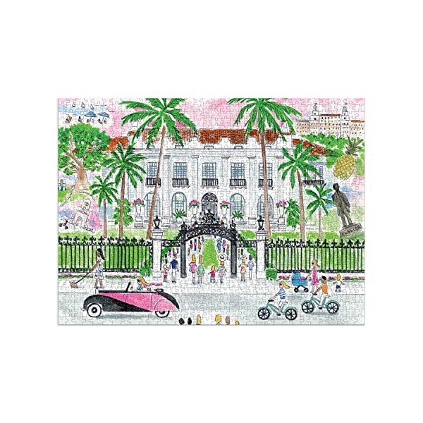 Galison 9780735373952 Michael Storrings A Sunny Day in Palm Beach 1000 Piece Puzzle