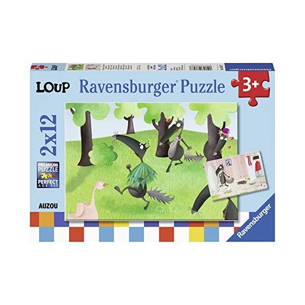 Ravensburger- 2 Puzzles de 12 pièces Le Loup Qui Voulait Changer de Couleur Enfant, 4005556076277, Néant
