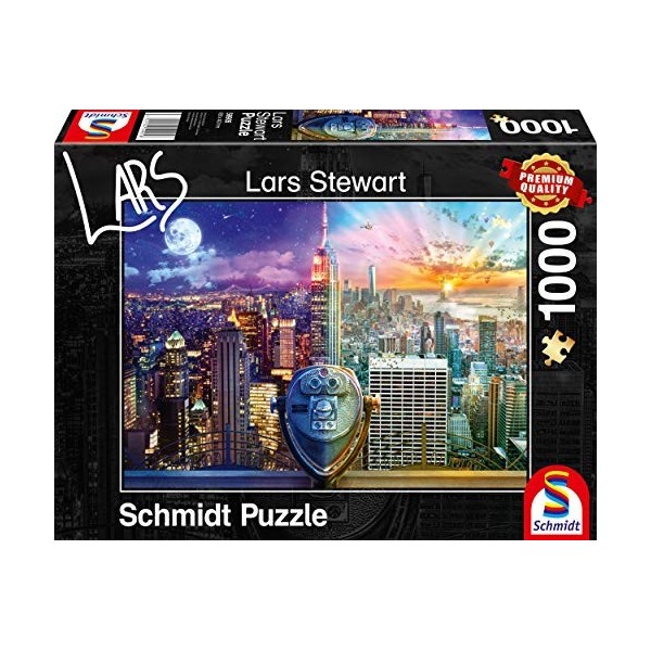Schmidt CGS_59905 Lars Stewart New York Night & Day 1000pc Puzzle, Multicolor