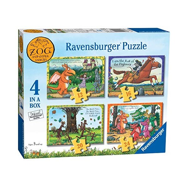 Ravensburger Zog – Boîte de 4 Puzzles 12, 16, 20, 24 pièces pour Enfants à partir de 3 Ans, 3062