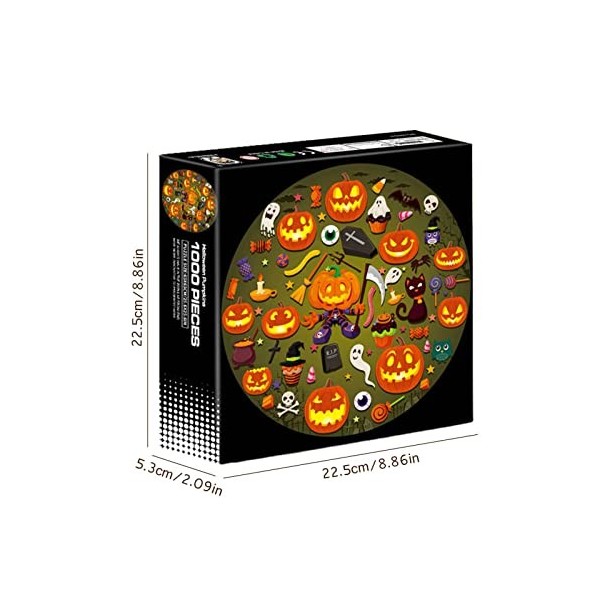 LIDCOM Grands Puzzles dhalloween, Halloween Jack O Lanternes Puzzle Jouet, décompression Halloween Puzzles Jeu Puzzle coloré