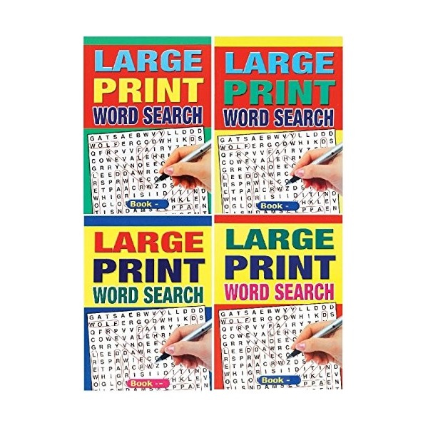 WF Graham Set of 4 Large Print A5 Size 74 Page Word Search Puzzle Books