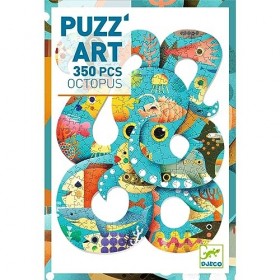 DJECO- Puzzle Art Octopus 350 pièces, DJO7651, Multicolore
