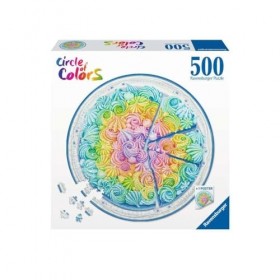 Ravensburger - Puzzle Adulte - Puzzle rond 500 p - Rainbow cake Circle of Colors - 17349
