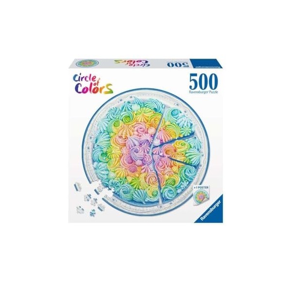 Ravensburger - Puzzle Adulte - Puzzle rond 500 p - Rainbow cake Circle of Colors - 17349