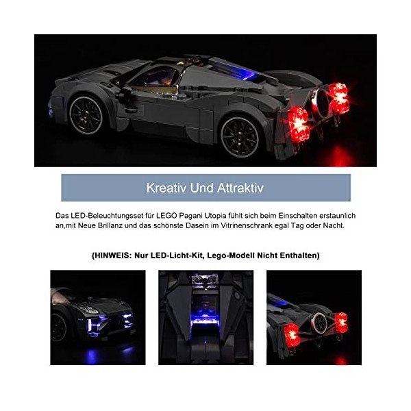 Jeu de lumières LED pour Lego 76915 Speed ​​​​Champions Pagani Utopia Racing Car Italian Hypercar Pas Un modèle Lego , Kit d