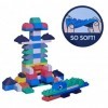 Blocs de Construction Mous pour Les Petits Enfants. Compatible avec Lego Duplo. 60 pièces et Base dassemblage