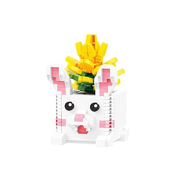 Larcele Ensemble de micro blocs de construction, chien et fleur, mini briques 3D, 430 pièces KLJM-08 schnauzer 