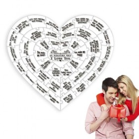 ZUREGO Puzzles en Forme de cœur,Puzzles pour la Saint-Valentin, Le Jour où Je t’AI rencontré Ensemble de Puzzle Acrylique, Pu