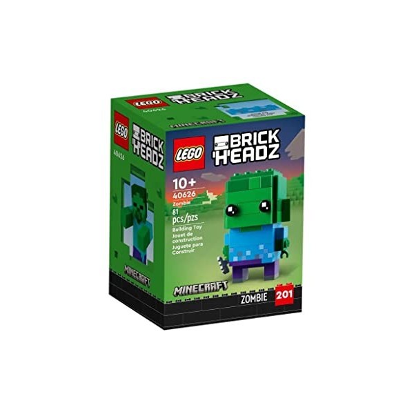 LEGO Brickheadz 40626 Minecraft Zombie Build This Iconic Minecraft Character in Collectible Brickheadz Form 10+ 80 pièces