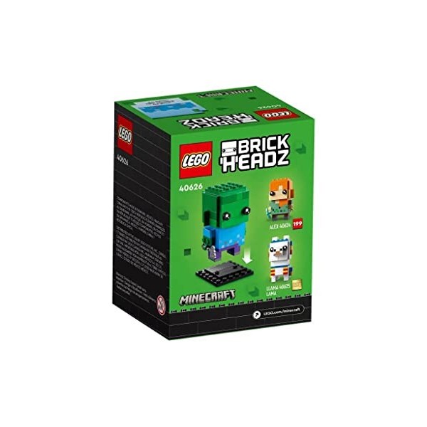 LEGO Brickheadz 40626 Minecraft Zombie Build This Iconic Minecraft Character in Collectible Brickheadz Form 10+ 80 pièces