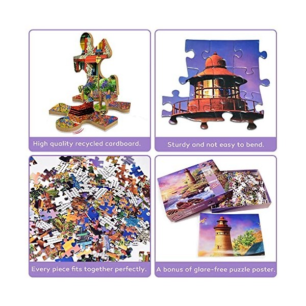 Puzzle 1000 pièces, Puzzle pour Adultes, Puzzle Impossible, Jeu dadresse pour Toute la Famille, Puzzle Lumineux de Jeu color