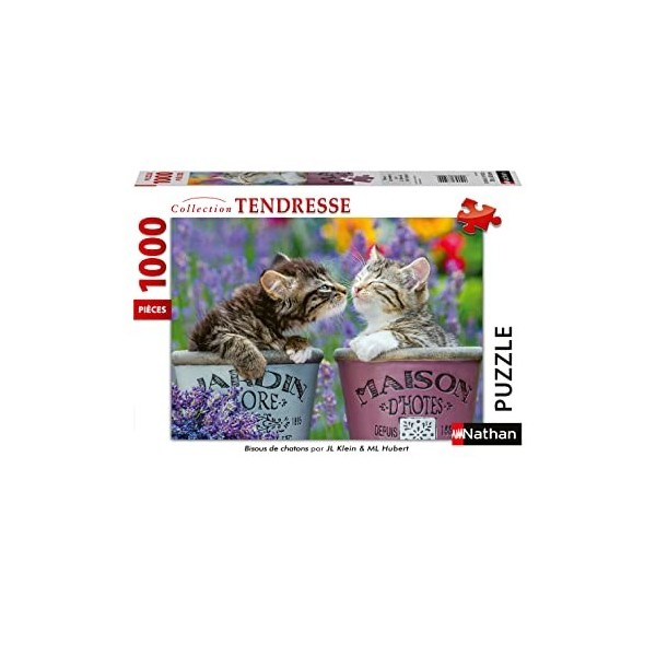 Nathan - Puzzle Adulte - Puzzle N 1000 p - Bisous de chatons - Adultes et enfants à partir de 14 ans - Puzzle Premium de qual