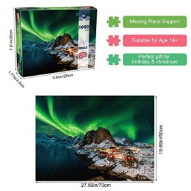 Puzzle de 1000 pièces pour Adultes - Puzzle Impossible - Jeu dadresse pour Toute la Famille - Puzzle Aurora coloré en Norvèg