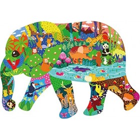 AveJoys Éléphant Enfants Puzzle 200 Pièces Puzzles pour 4 5 6 7 8 9 10 Ans Enfants, Jouets Éducatifs Cadeau Puzzles pour 8-10