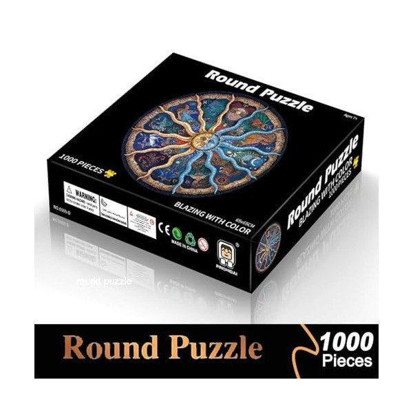 TaimeiMao Puzzle Adulte 1000 pièces, Puzzle Rond, Constellation Puzzle, Puzzle DIY Jeu DIntelligence De lart de la Décorati