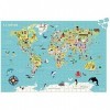Vilac Carte du Monde Puzzle 500 Pcs Ingela P.A-À partir de 8 ans-7619, 7619, Multicolor