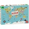 Vilac Carte du Monde Puzzle 500 Pcs Ingela P.A-À partir de 8 ans-7619, 7619, Multicolor